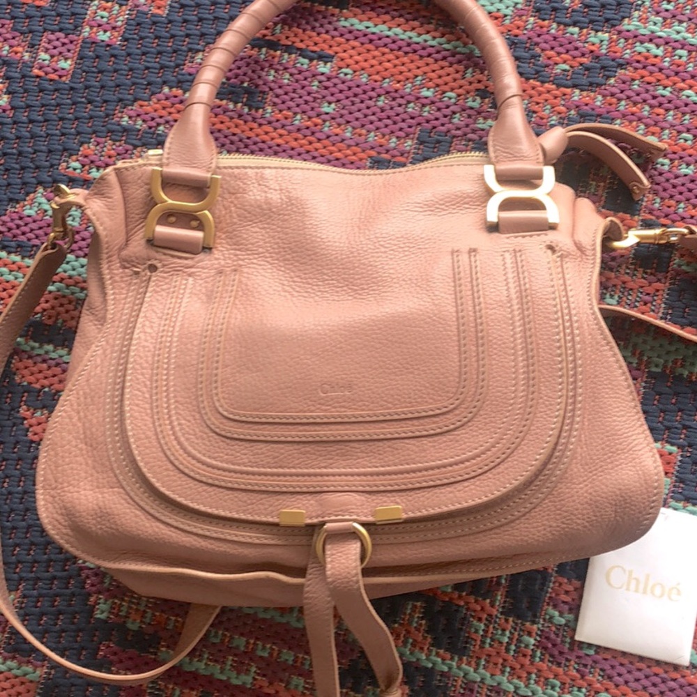 Chloe Medium Marcie Satchel Handbag Mauve Pink